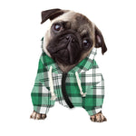 Shamrock St. Patrick's Day Tartan Print Dog Zip Up Hoodie
