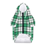 Shamrock St. Patrick's Day Tartan Print Dog Zip Up Hoodie