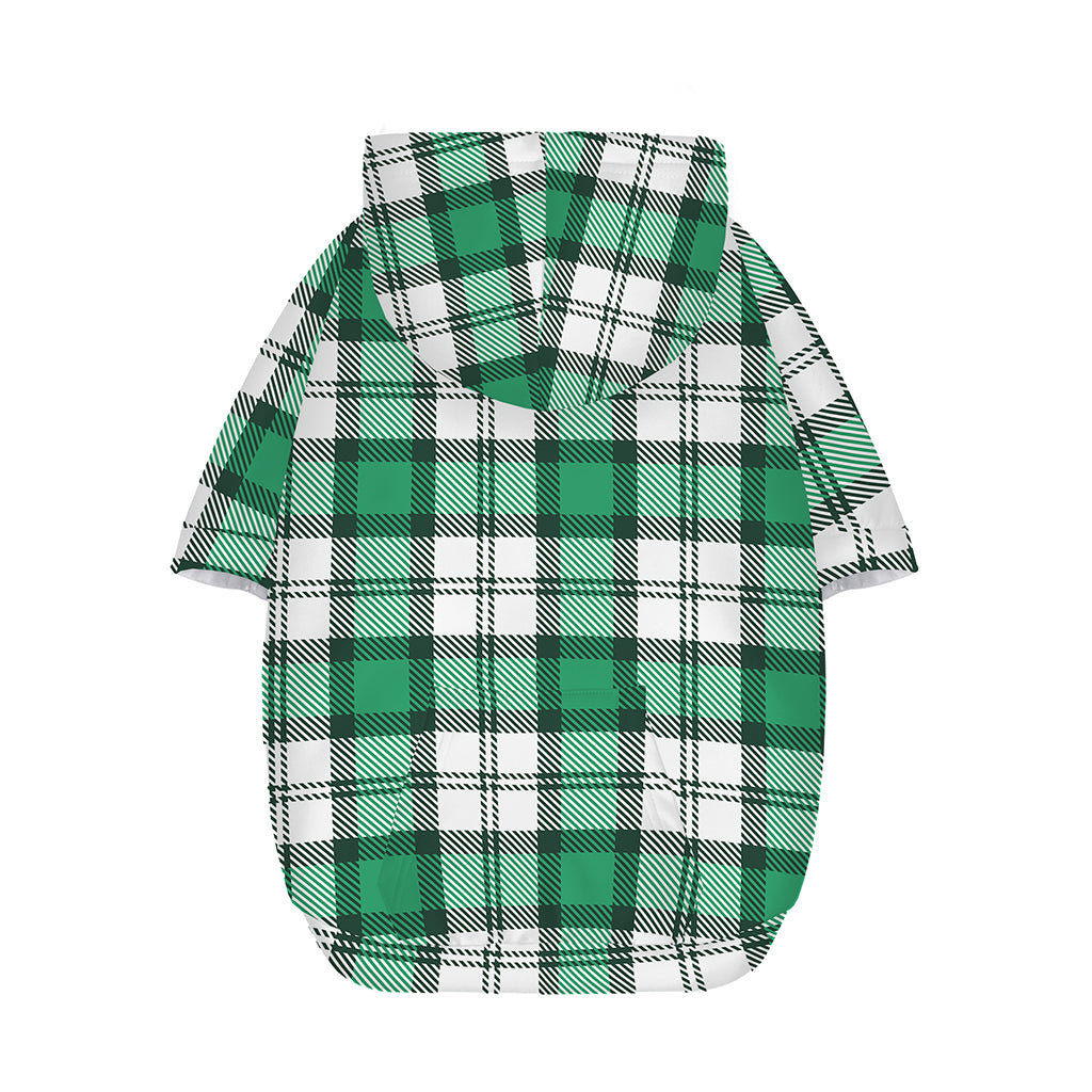 Shamrock St. Patrick's Day Tartan Print Dog Zip Up Hoodie