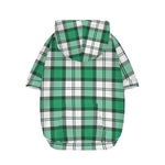 Shamrock St. Patrick's Day Tartan Print Dog Zip Up Hoodie