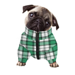 Shamrock St. Patrick's Day Tartan Print Dog Zip Up Jacket