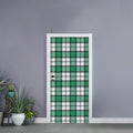 Shamrock St. Patrick's Day Tartan Print Door Sticker