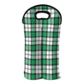 Shamrock St. Patrick's Day Tartan Print Double Neoprene Wine Tote
