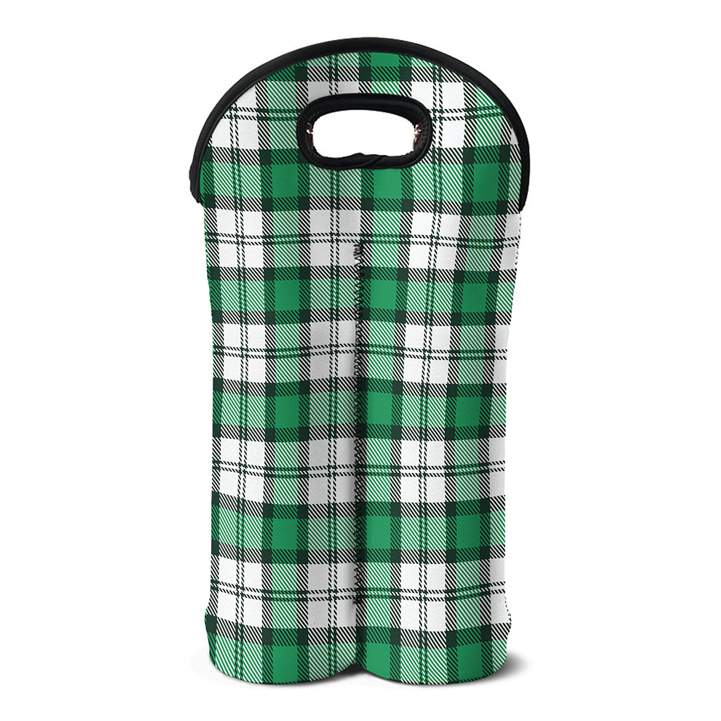 Shamrock St. Patrick's Day Tartan Print Double Neoprene Wine Tote
