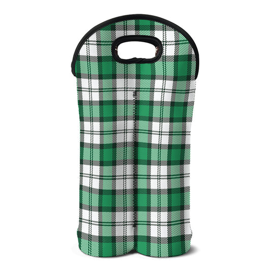 Shamrock St. Patrick's Day Tartan Print Double Neoprene Wine Tote