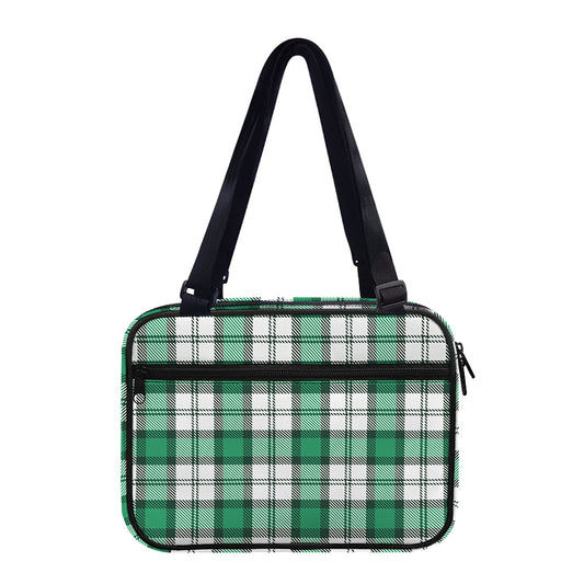 Shamrock St. Patrick's Day Tartan Print Double Strap Bible Bag
