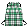 Shamrock St. Patrick's Day Tartan Print Drawstring Backpack