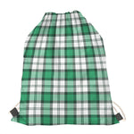 Shamrock St. Patrick's Day Tartan Print Drawstring Bag