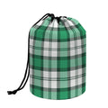 Shamrock St. Patrick's Day Tartan Print Drawstring Makeup Bag
