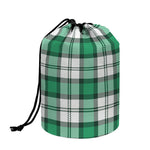 Shamrock St. Patrick's Day Tartan Print Drawstring Makeup Bag