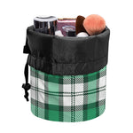 Shamrock St. Patrick's Day Tartan Print Drawstring Makeup Bag