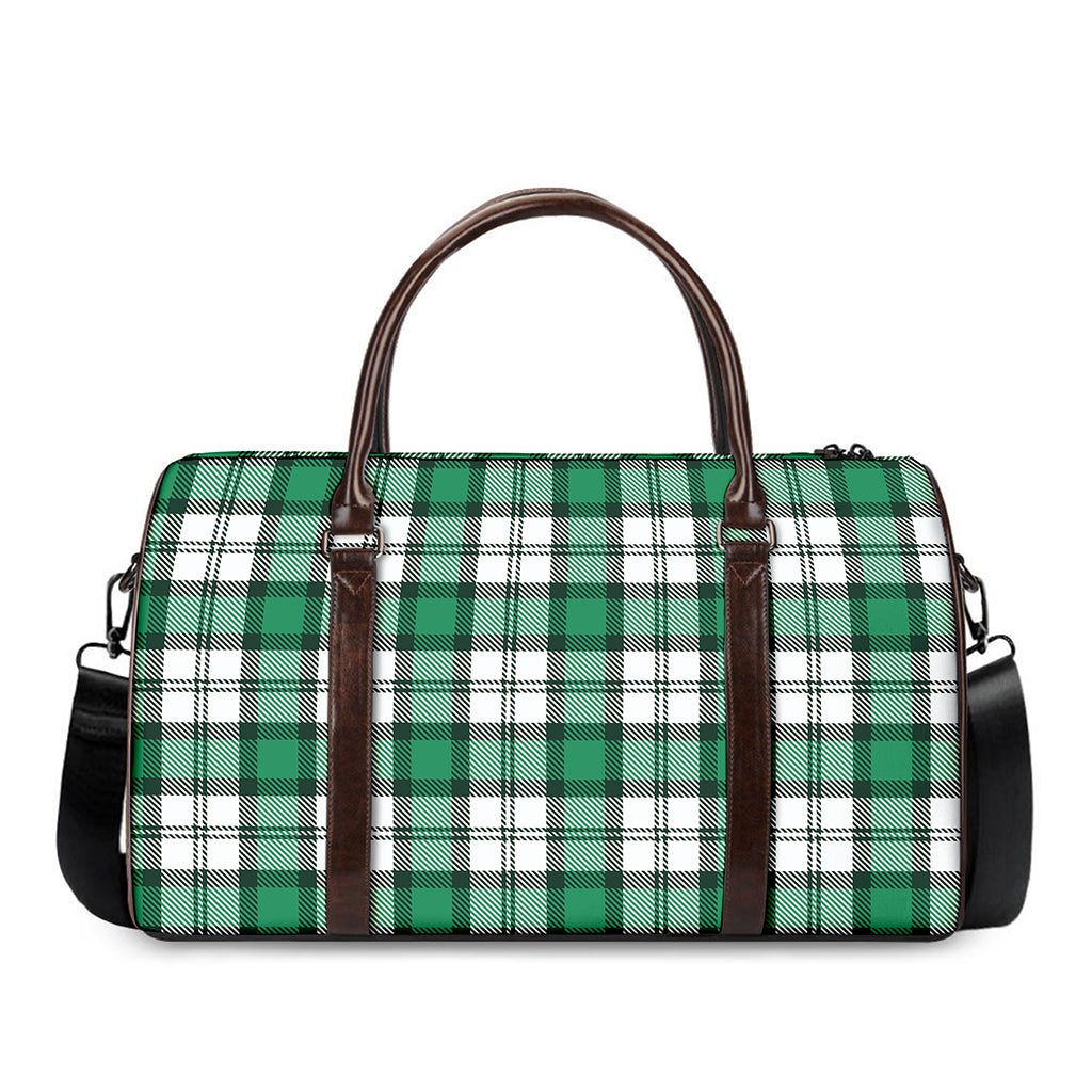 Shamrock St. Patrick's Day Tartan Print Duffle Bag