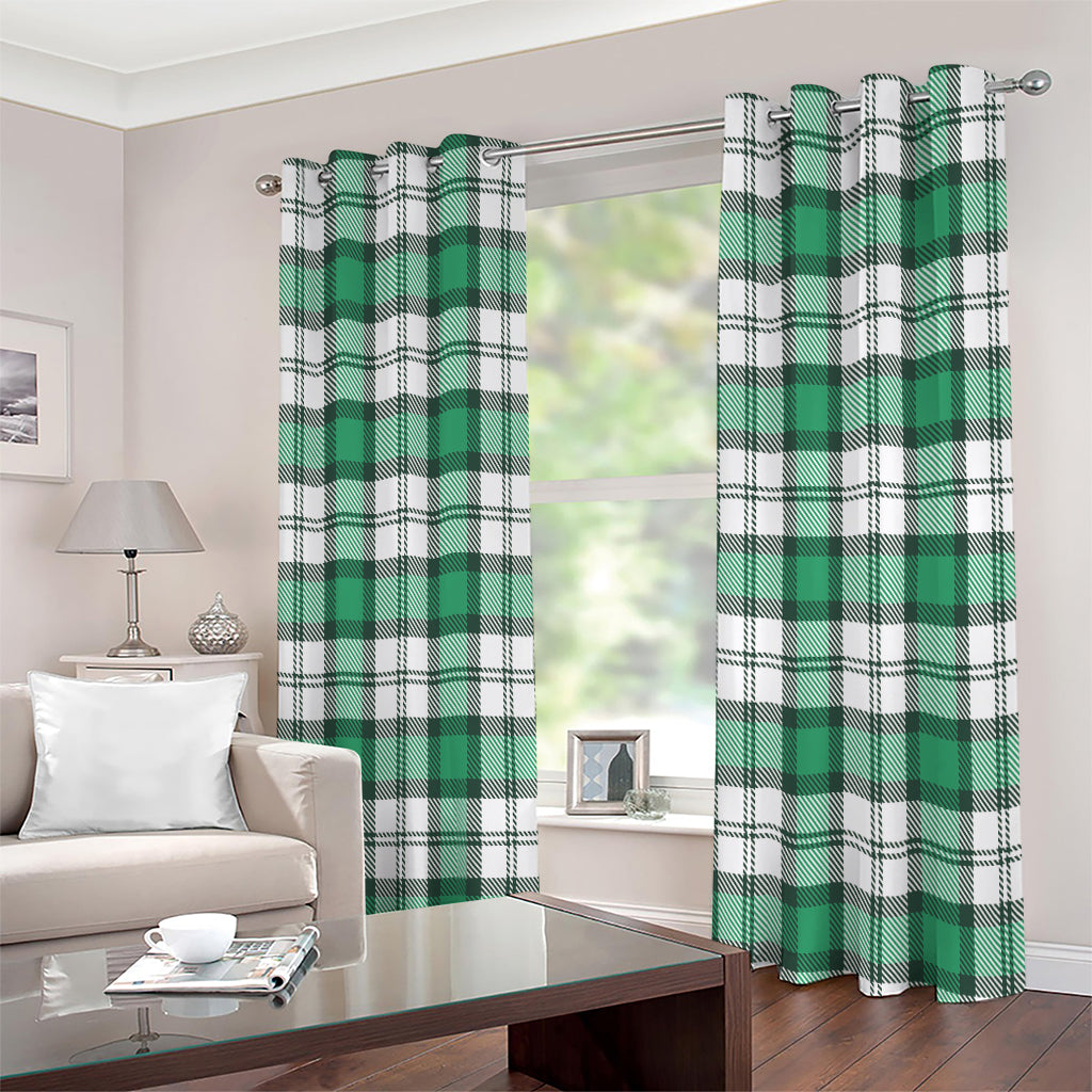 Shamrock St. Patrick's Day Tartan Print Extra Wide Grommet Curtains