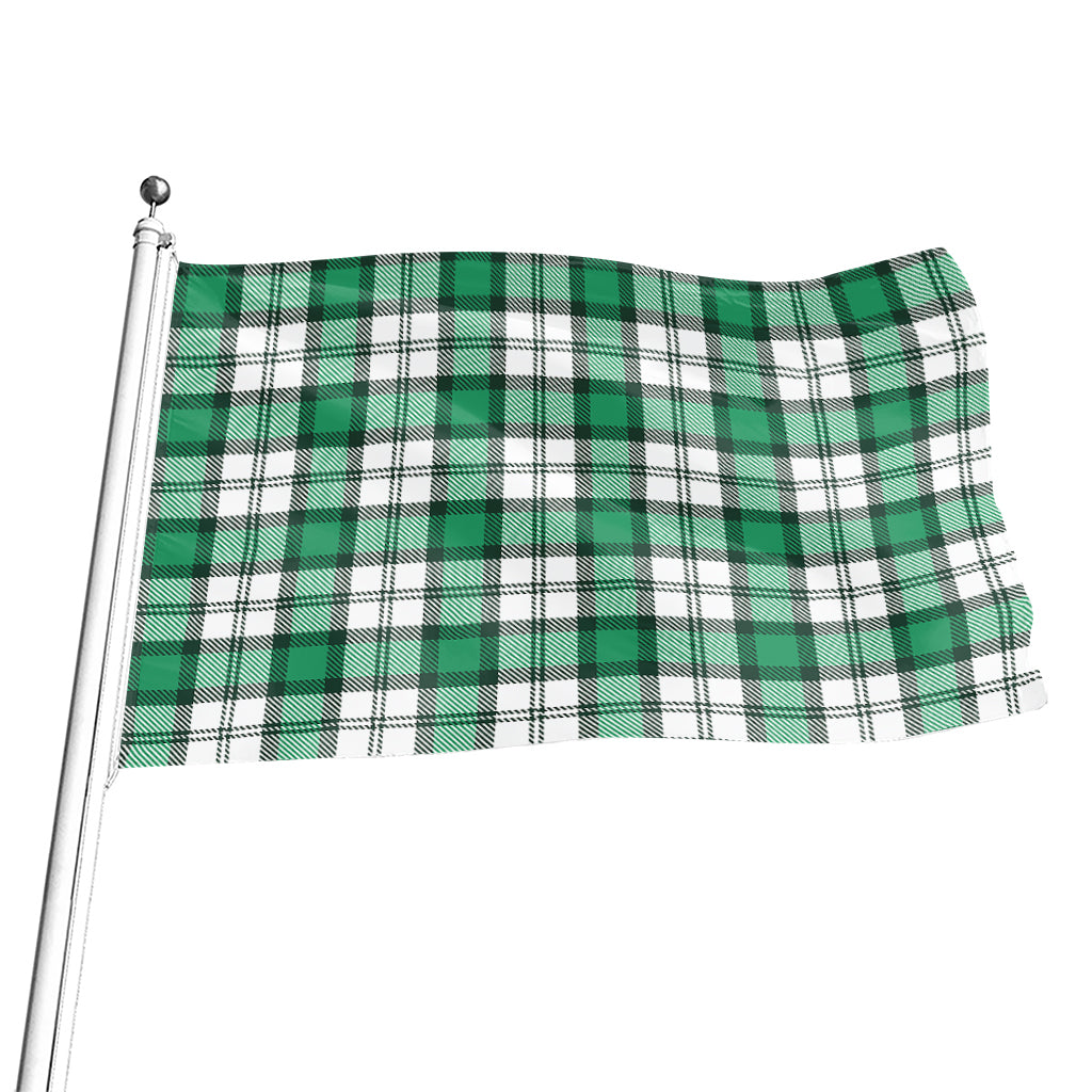 Shamrock St. Patrick's Day Tartan Print Flag