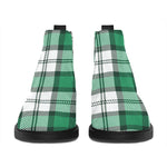 Shamrock St. Patrick's Day Tartan Print Flat Ankle Boots