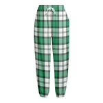Shamrock St. Patrick's Day Tartan Print Fleece Lined Knit Pants