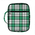 Shamrock St. Patrick's Day Tartan Print Front Pocket Bible Bag