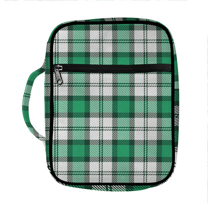 Shamrock St. Patrick's Day Tartan Print Front Pocket Bible Bag
