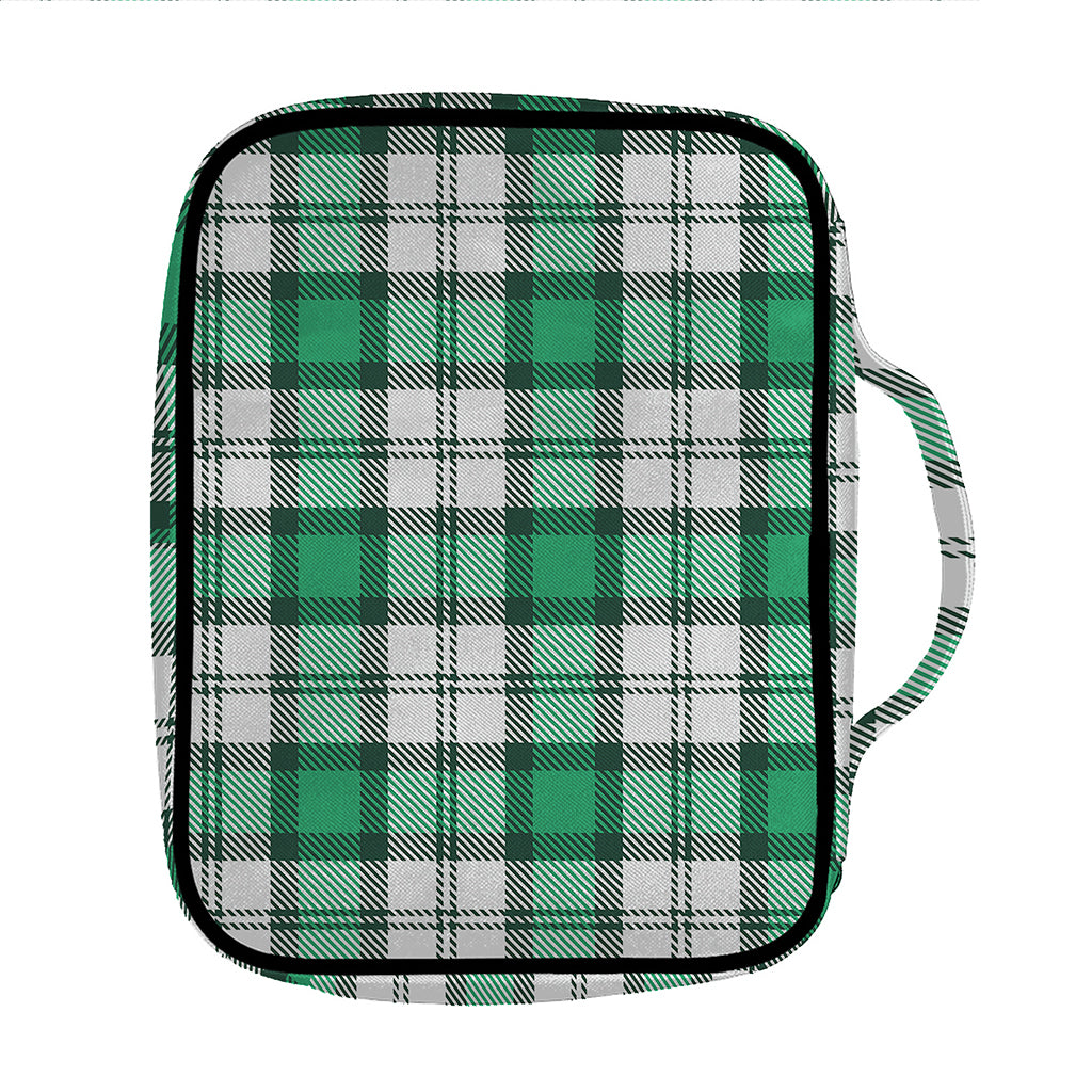 Shamrock St. Patrick's Day Tartan Print Front Pocket Bible Bag
