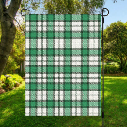 Shamrock St. Patrick's Day Tartan Print Garden Flag