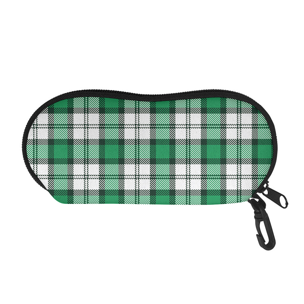 Shamrock St. Patrick's Day Tartan Print Glasses Case