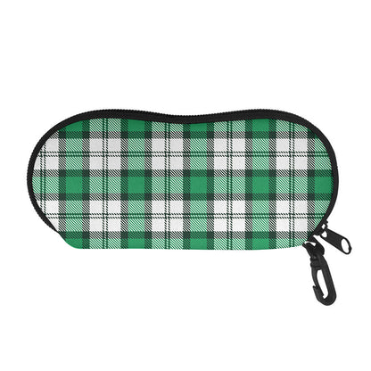 Shamrock St. Patrick's Day Tartan Print Glasses Case