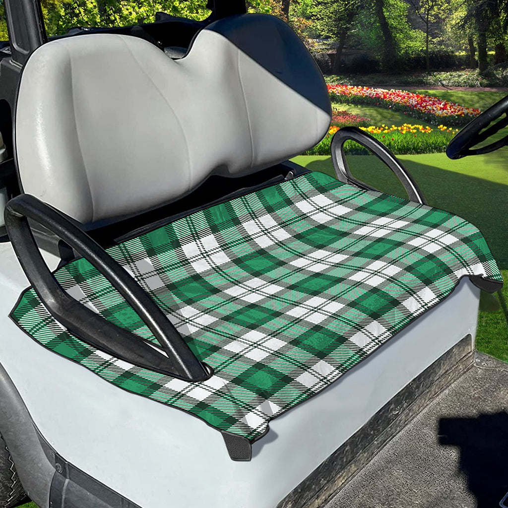Shamrock St. Patrick's Day Tartan Print Golf Cart Seat Cover