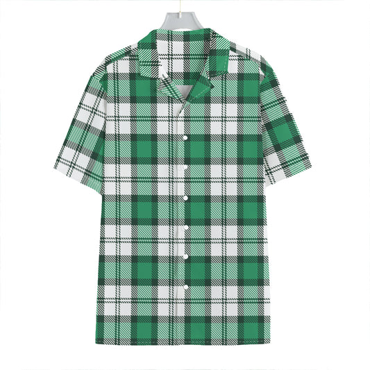 Shamrock St. Patrick's Day Tartan Print Hawaiian Shirt