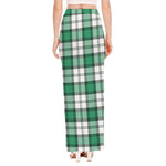 Shamrock St. Patrick's Day Tartan Print High Slit Maxi Skirt
