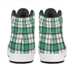 Shamrock St. Patrick's Day Tartan Print High Top Leather Sneakers