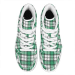 Shamrock St. Patrick's Day Tartan Print High Top Leather Sneakers