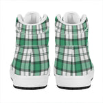 Shamrock St. Patrick's Day Tartan Print High Top Leather Sneakers