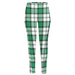 Shamrock St. Patrick's Day Tartan Print High-Waisted Pocket Leggings