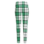 Shamrock St. Patrick's Day Tartan Print High-Waisted Pocket Leggings