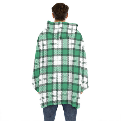 Shamrock St. Patrick's Day Tartan Print Hoodie Blanket