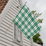 Shamrock St. Patrick's Day Tartan Print House Flag