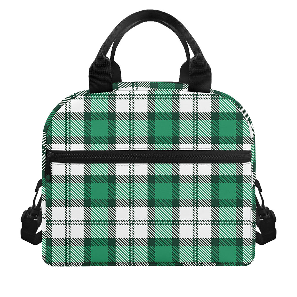 Shamrock St. Patrick's Day Tartan Print Insulated Lunch Bag