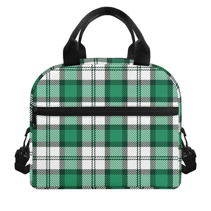 Shamrock St. Patrick's Day Tartan Print Insulated Lunch Bag