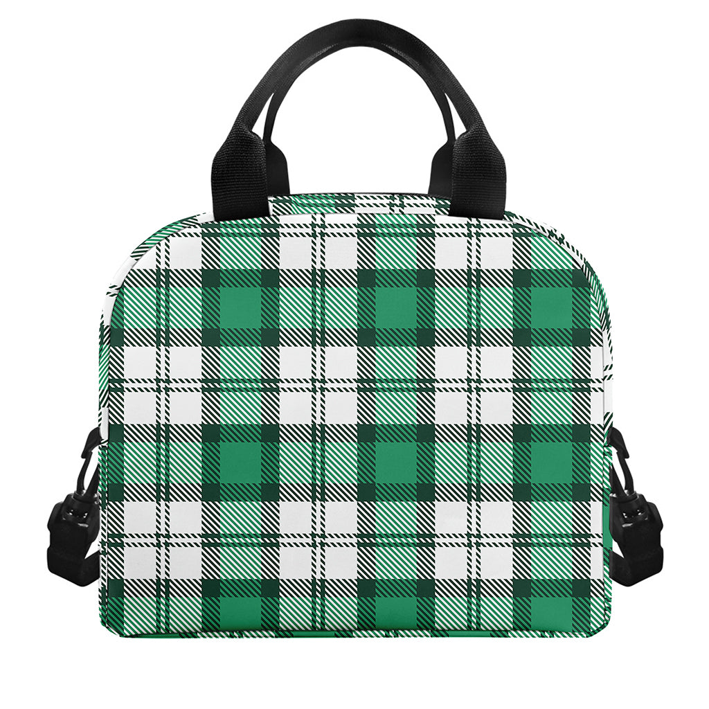 Shamrock St. Patrick's Day Tartan Print Insulated Lunch Bag