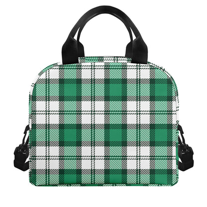 Shamrock St. Patrick's Day Tartan Print Insulated Lunch Bag