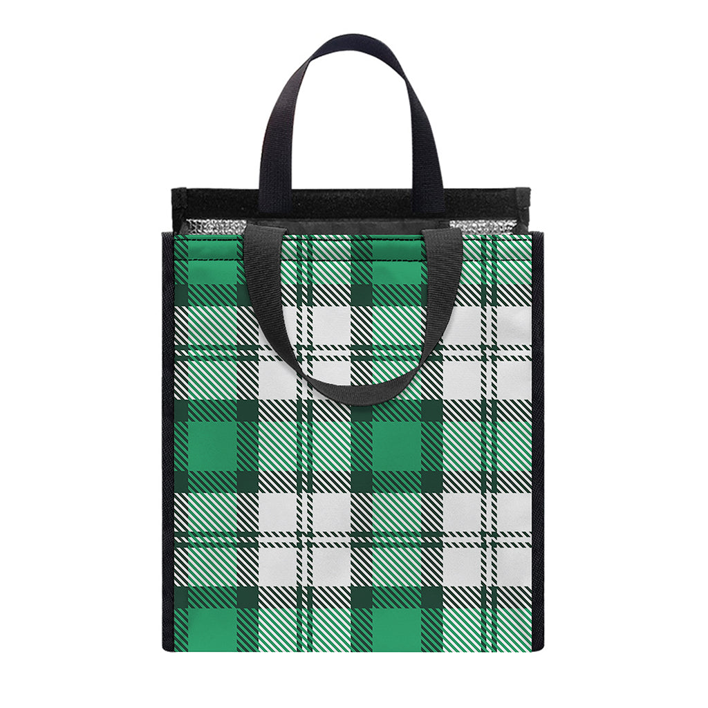 Shamrock St. Patrick's Day Tartan Print Insulated Lunch Tote