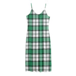 Shamrock St. Patrick's Day Tartan Print Jersey Midi Cami Dress