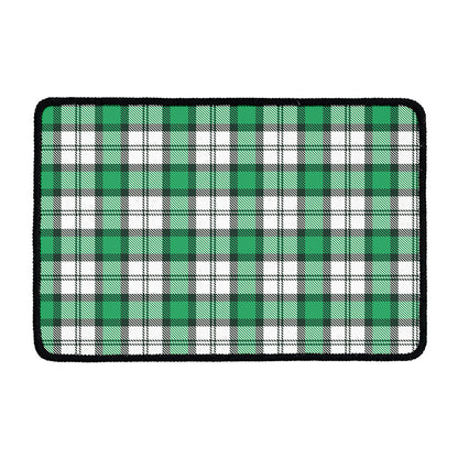 Shamrock St. Patrick's Day Tartan Print Kitchen Mat