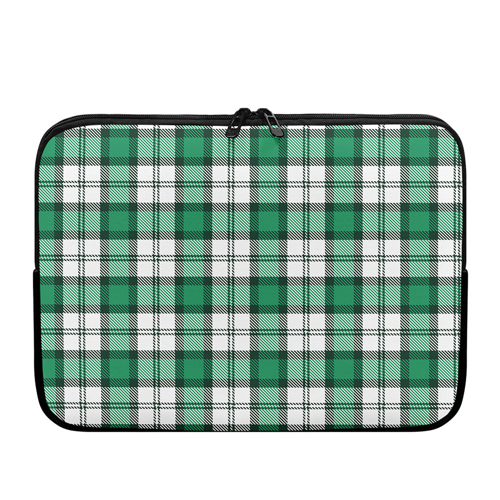 Shamrock St. Patrick's Day Tartan Print Laptop Sleeve