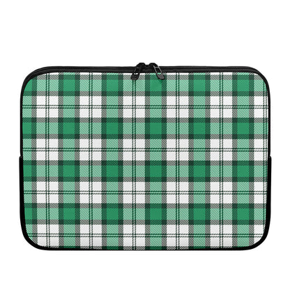 Shamrock St. Patrick's Day Tartan Print Laptop Sleeve