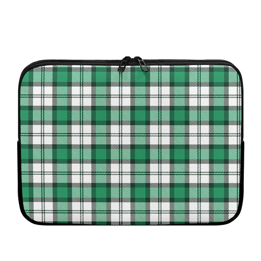 Shamrock St. Patrick's Day Tartan Print Laptop Sleeve