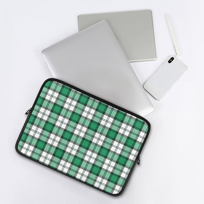 Shamrock St. Patrick's Day Tartan Print Laptop Sleeve