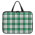 Shamrock St. Patrick's Day Tartan Print Laptop Sleeve With Handle