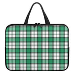 Shamrock St. Patrick's Day Tartan Print Laptop Sleeve With Handle