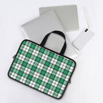 Shamrock St. Patrick's Day Tartan Print Laptop Sleeve With Handle